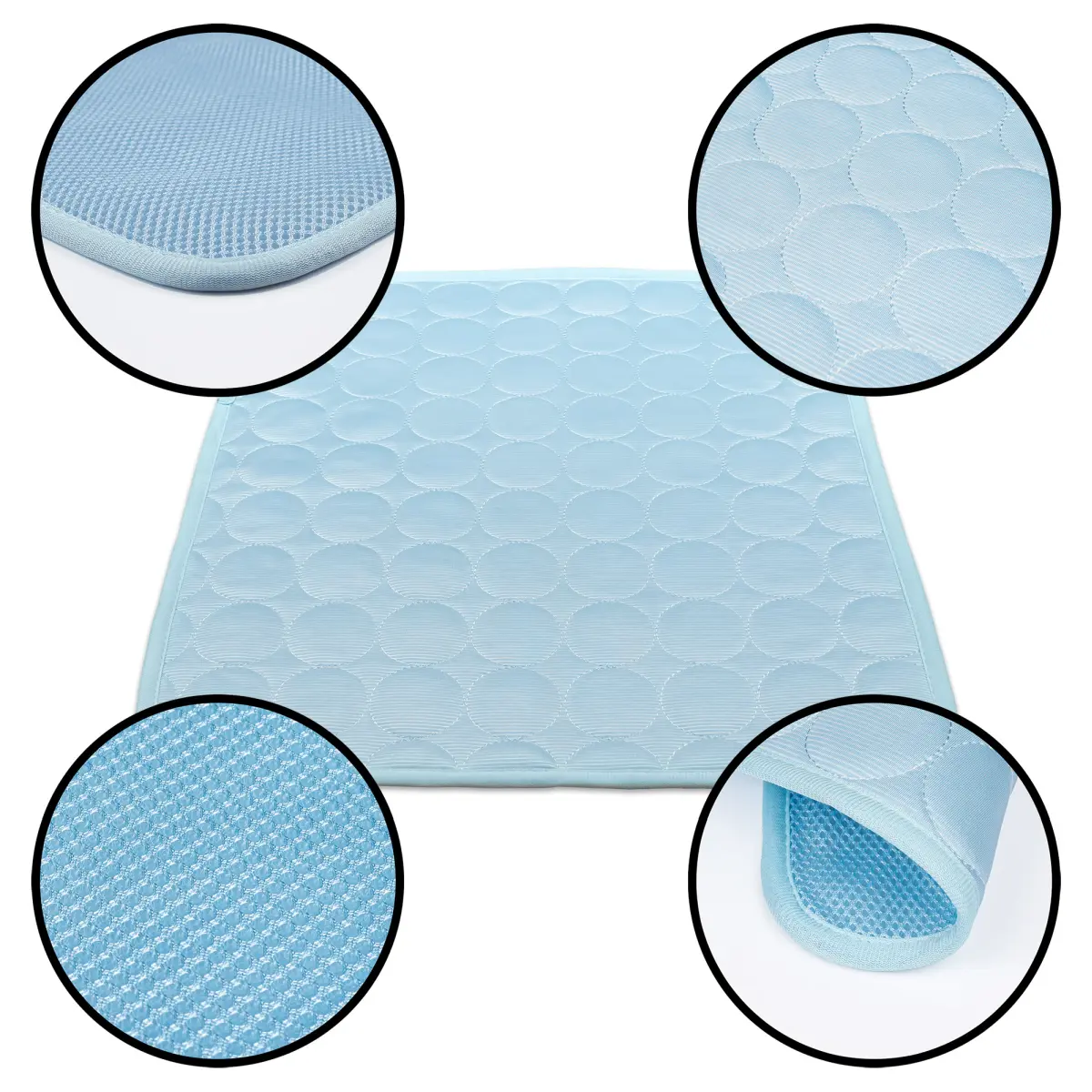 Mata chłodząca dla psa pikowana niebieska - obrazek 2