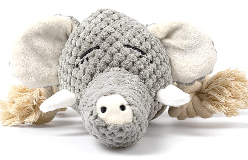 Alternative view of Pluszowy słoń ze sznurem dla psa