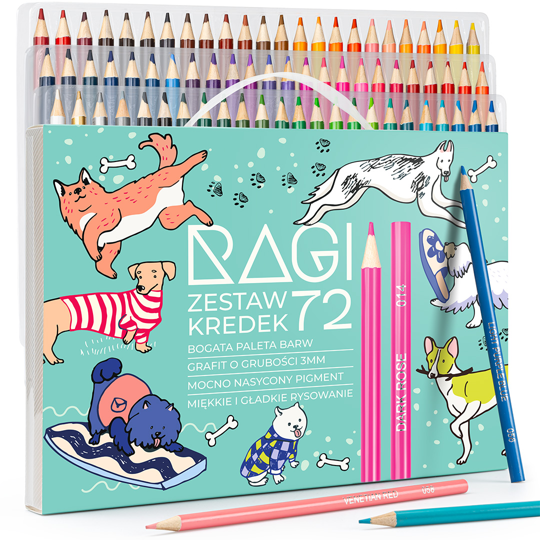 Kredki Olejne Miękkie Artystyczne Profesjonalne Zestaw w Etui 72 Kolory
